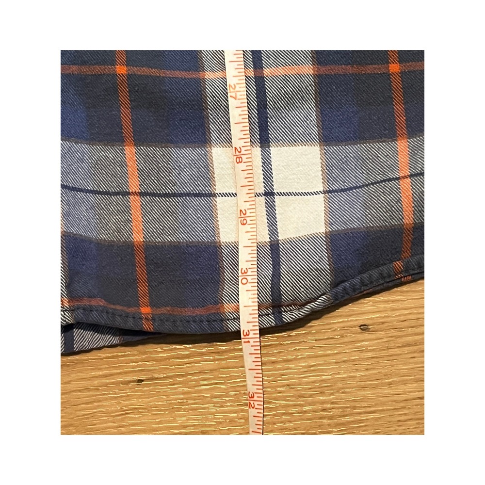 Duluth Trading Co Mens XL Blue Orange Plaid Flannel Button Down Shirt Cotton - Picture 9 of 11